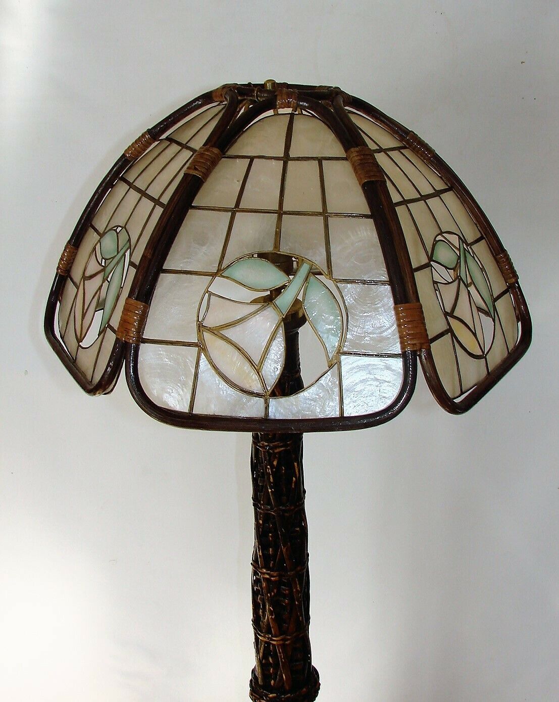 Floor Lamp In Rattan , 1950s. photo 299.0