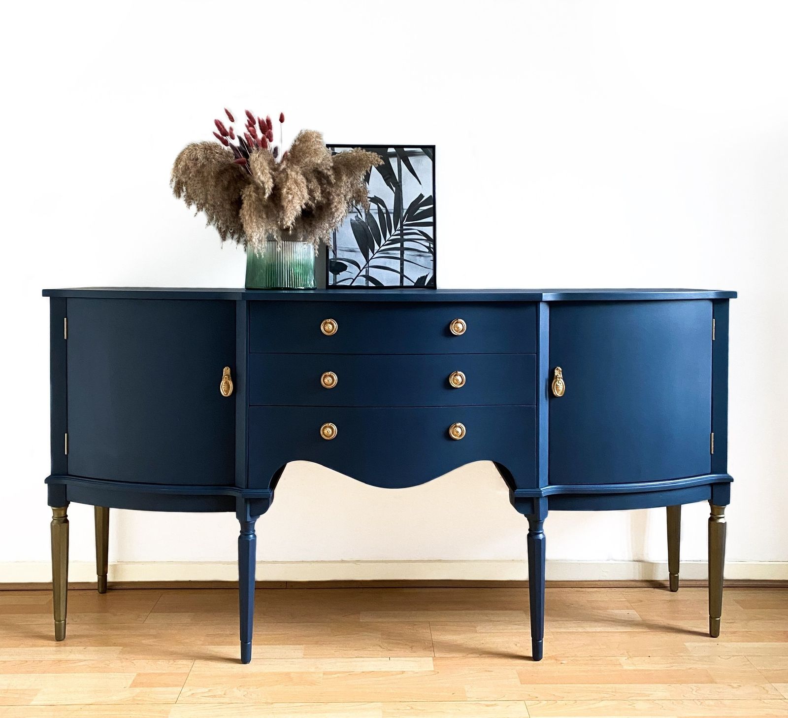 Painted Dark /Navy Blue Vintage Strongbow Sideboard