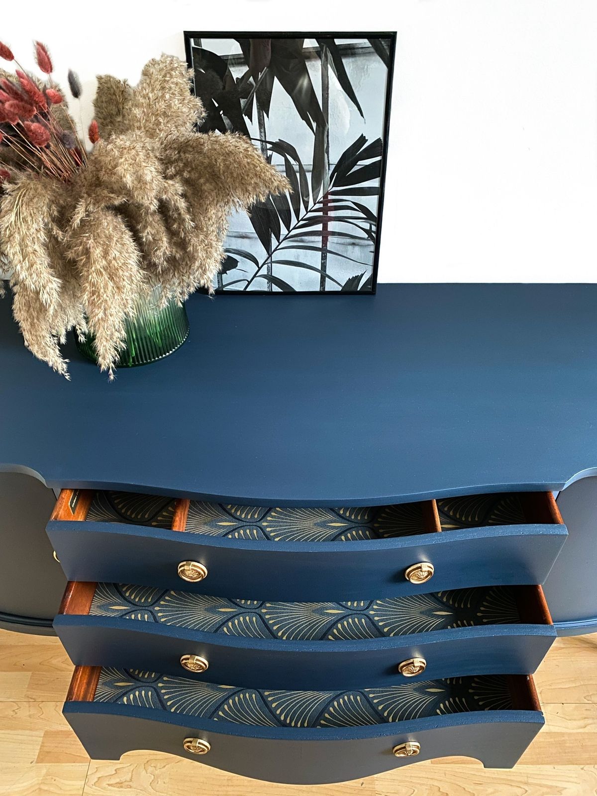 Painted Dark /Navy Blue Vintage Strongbow Sideboard photo Furniture
