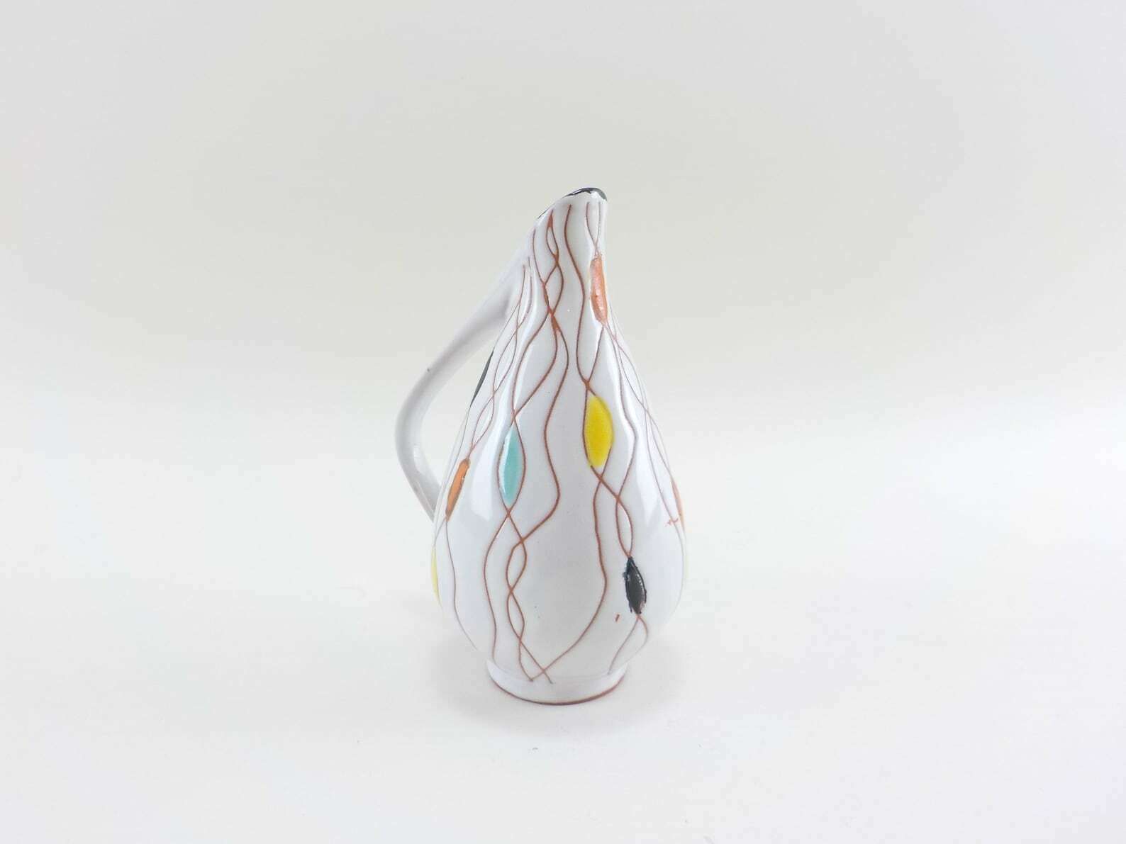 German Mid Century Ceramic Vase By Gebrüder Conradt With Fadenspiel Decor photo 54.0