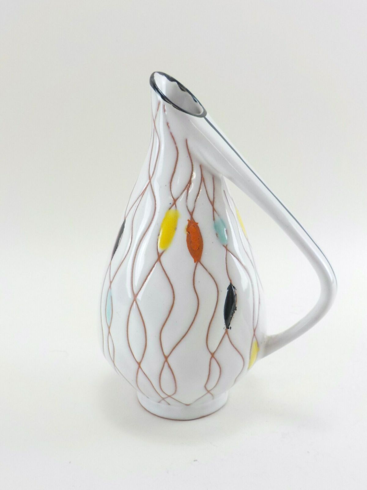 German Mid Century Ceramic Vase By Gebrüder Conradt With Fadenspiel Decor photo buy