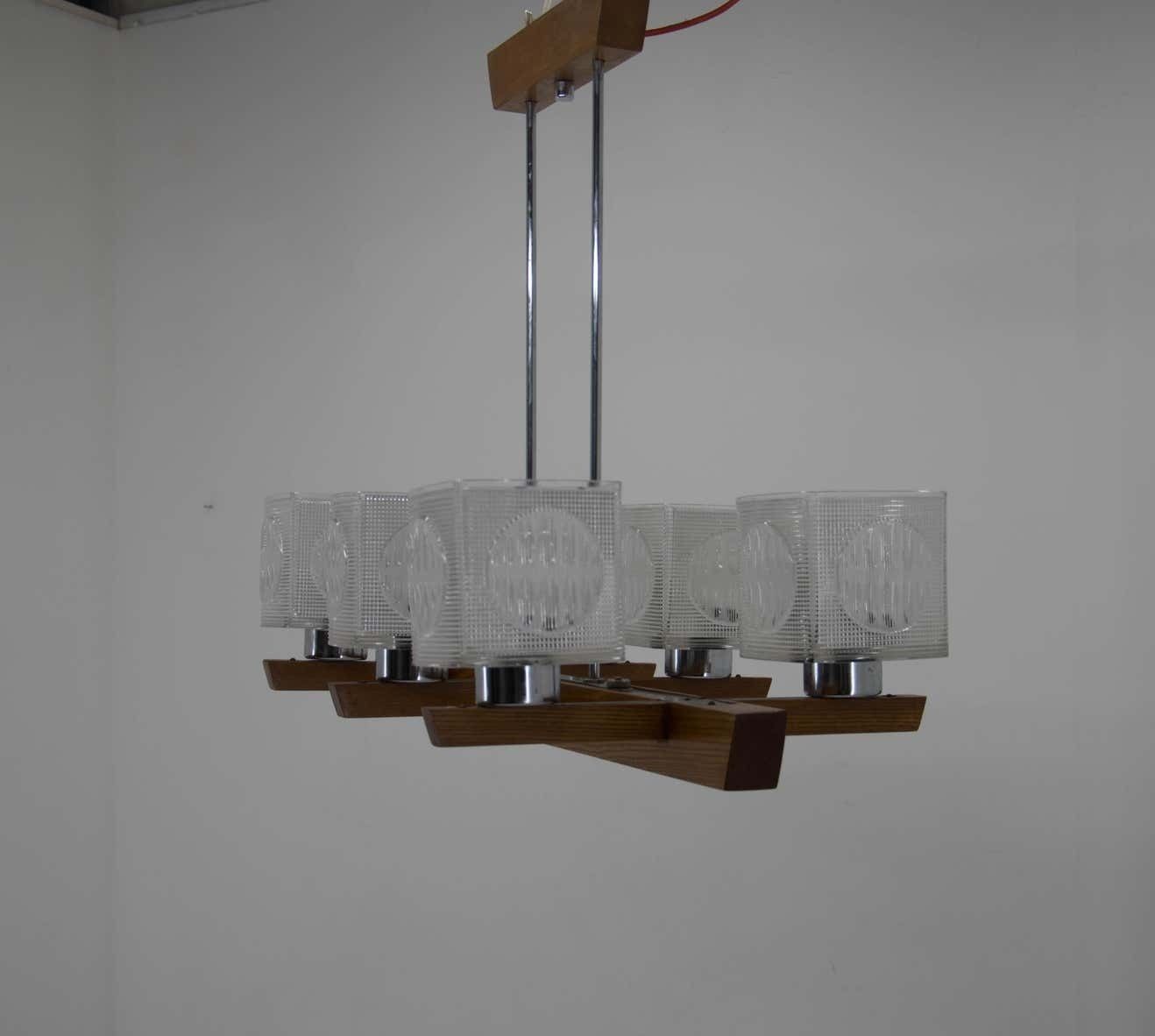 Set Of Two Big Mid Century Chandeliers By Instala Decin 1970s photo 1605.0