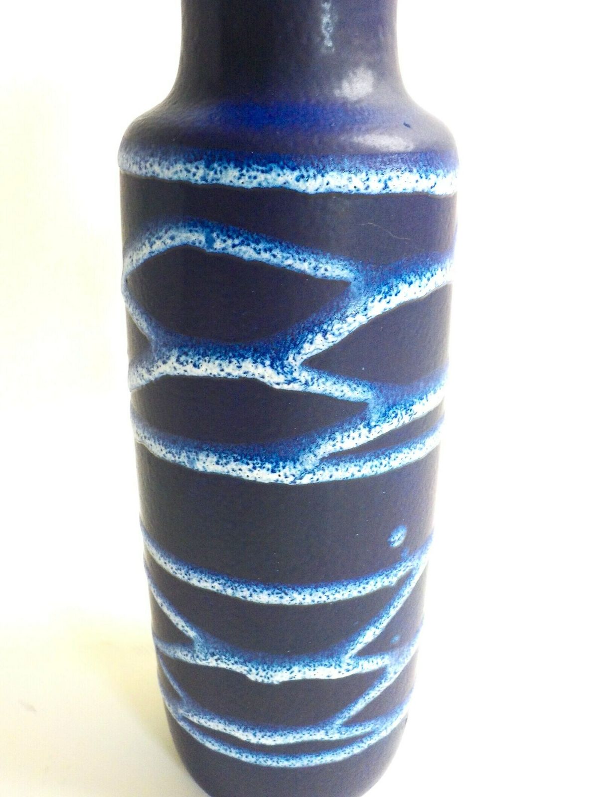 West German Pottery   Scheurich Keramik Blue And White Vase   Form 200 28   Made In Germany photo 72.0