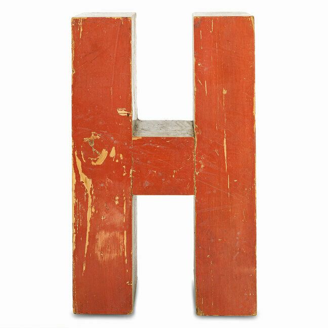 Wooden Letter "H", 1990s, Vintage