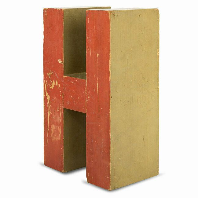 Wooden Letter "H", 1990s, Vintage photo furniture