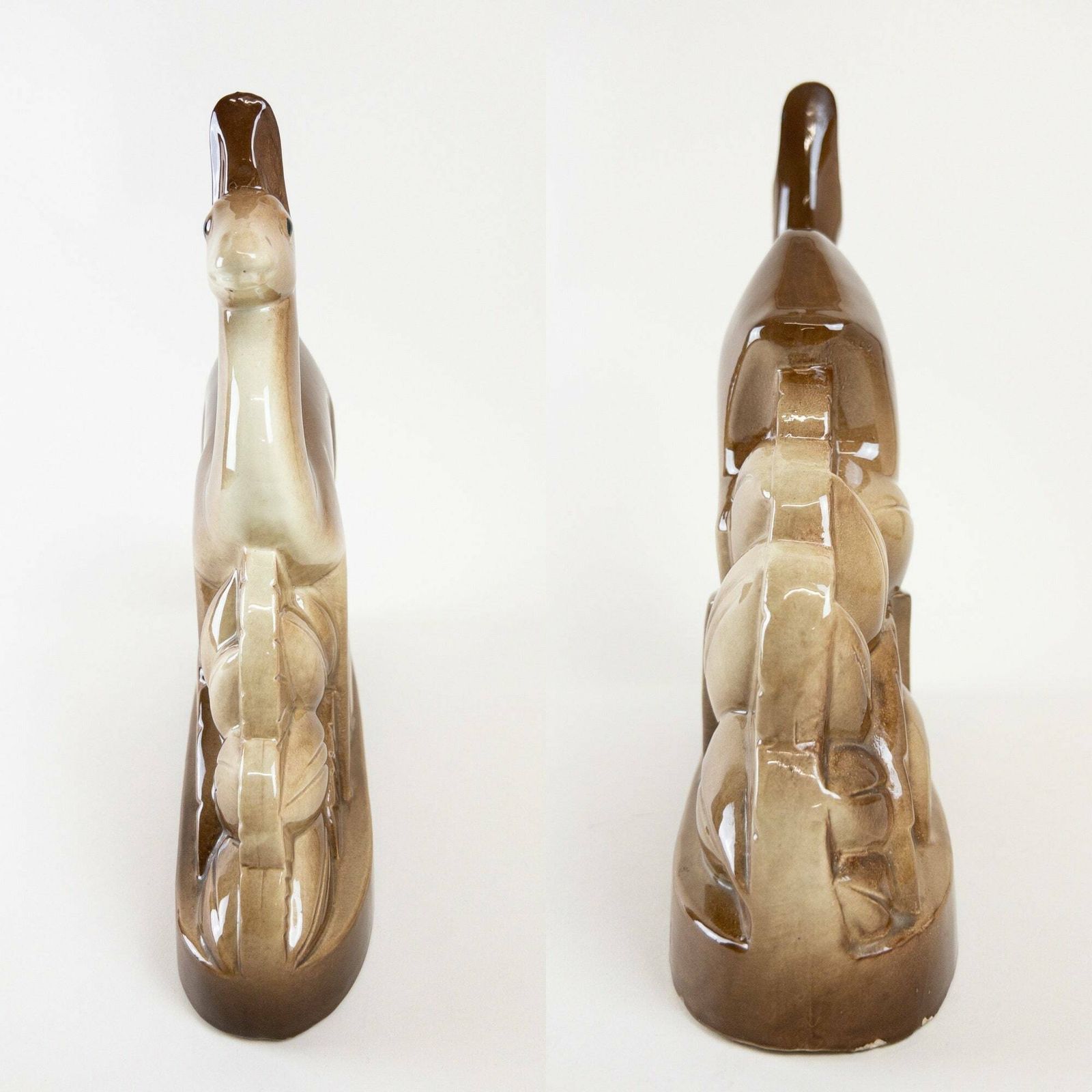 French Gazelle Figurine   Charles Lemanceau Gazelle Sculpture   Saint Clément Ceramics   1930s French Art Deco photo vintage