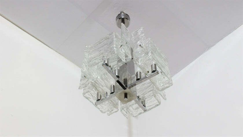 Murano Glass Pendant Chandelier Mazzega 1970s photo Lighting