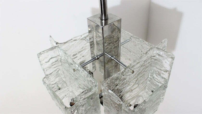 Murano Glass Pendant Chandelier Mazzega 1970s photo vinterior