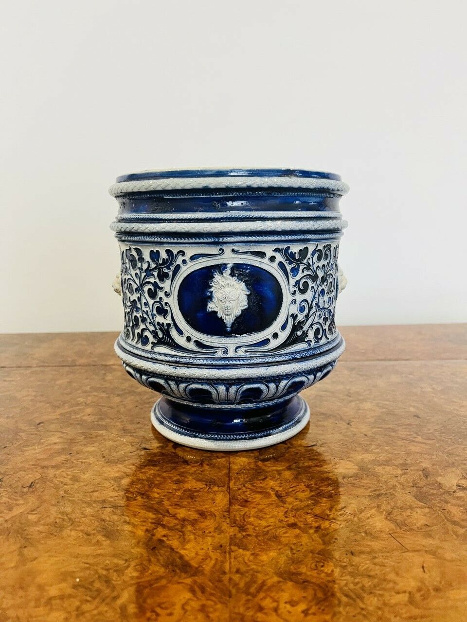 Stunning Quality Victorian Salt Glazed German Jardiniere photo 345.0