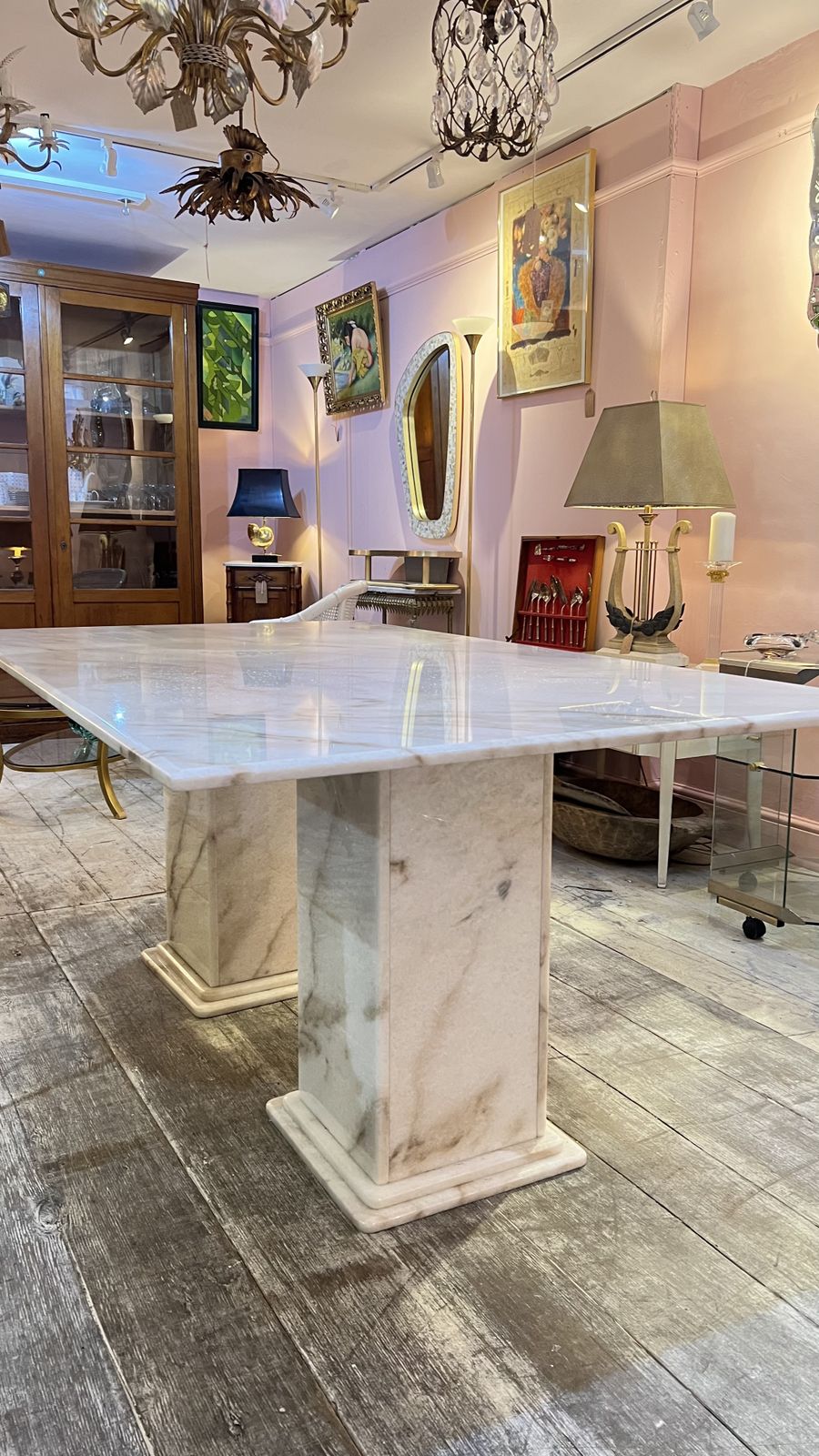 photo for sale Italian Midcentury Marble Dining Table