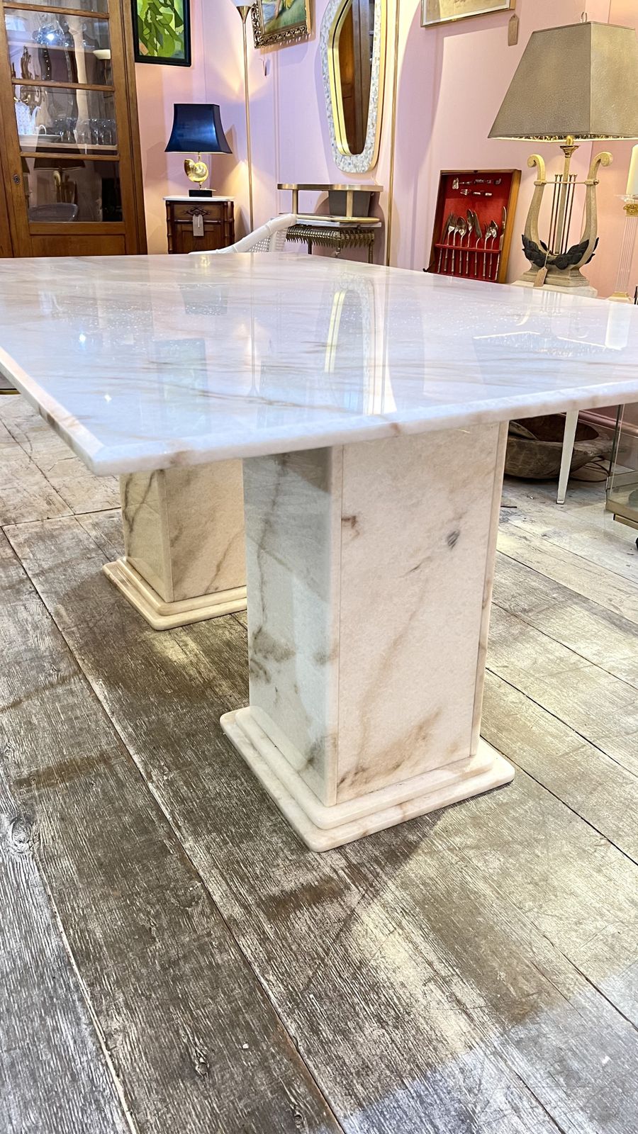 2500.0 Italian Midcentury Marble Dining Table photo