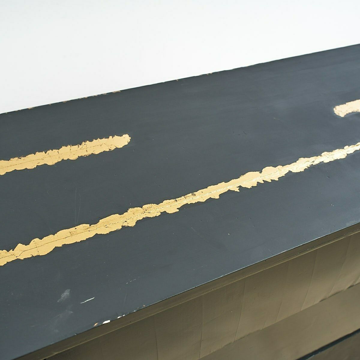 Dresser From 1800, Black Reworked With Gold Leaf Details photo 817.6896