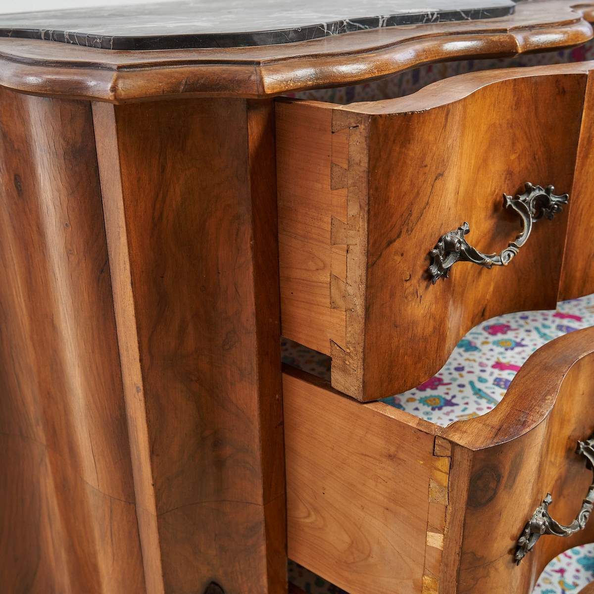 Dèco Chest Of Drawers In Briar And Black Marble Top photo for sale