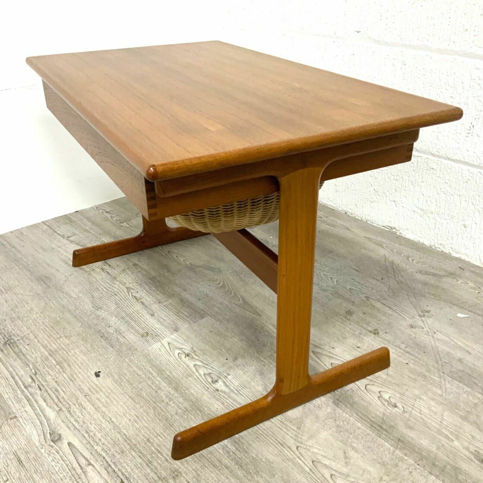 Danish Teak Sewing Table With Basket By Kia Kristiansen For Vilbjorg Mobelfrabik photo buy