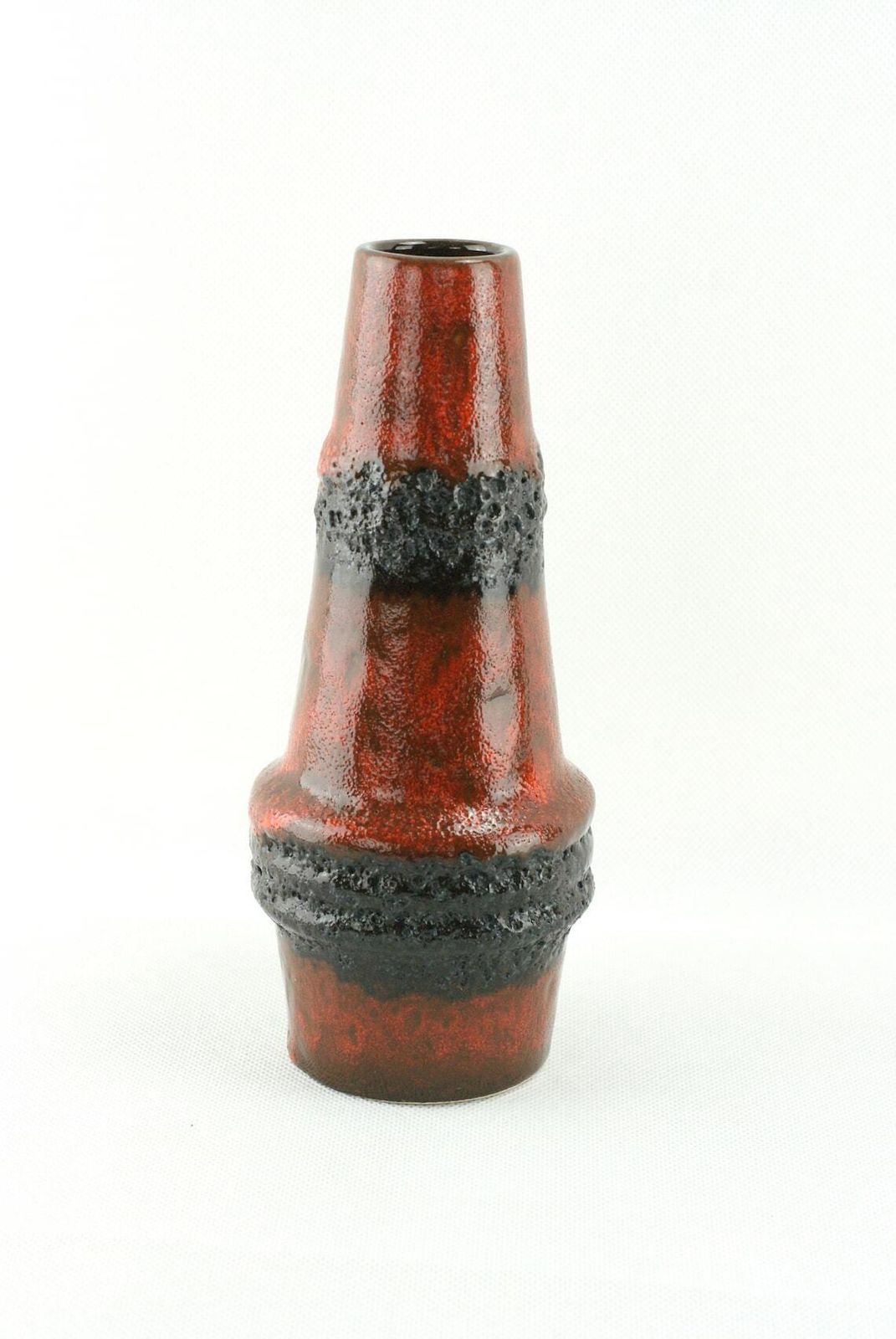 photo buy West German Pottery   Scheurich Keramik   Fat Lava   Orange Black Drip Fat Lava Glaze   Scheurich 400 22