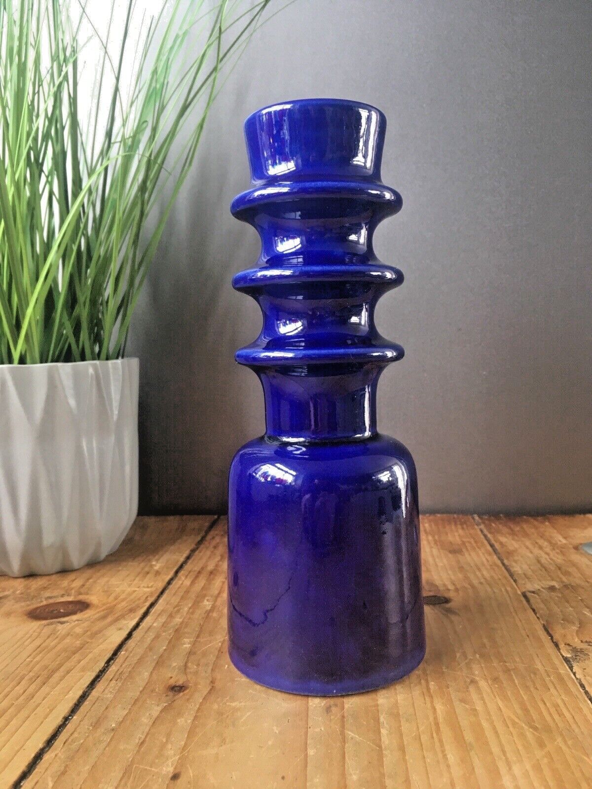 Rare Mid Century Modern 60's Hooped Scandi Style Cari Zalloni Steuler Keramik Candlestick Candle Holder 204/20 photo 125.0