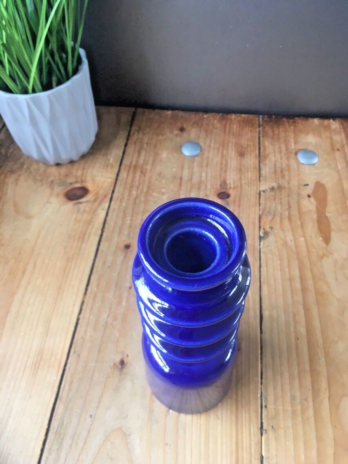Rare Mid Century Modern 60's Hooped Scandi Style Cari Zalloni Steuler Keramik Candlestick Candle Holder 204/20 photo vintage