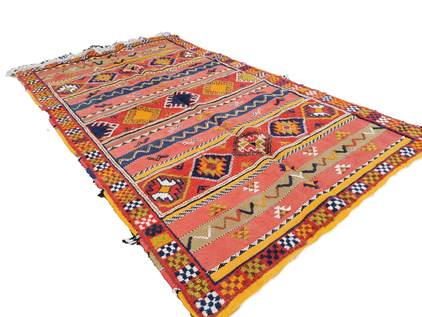 R182  Handmade Large Colourful Moroccan Berber Rug. Camel Wool Carpet photo Textiles