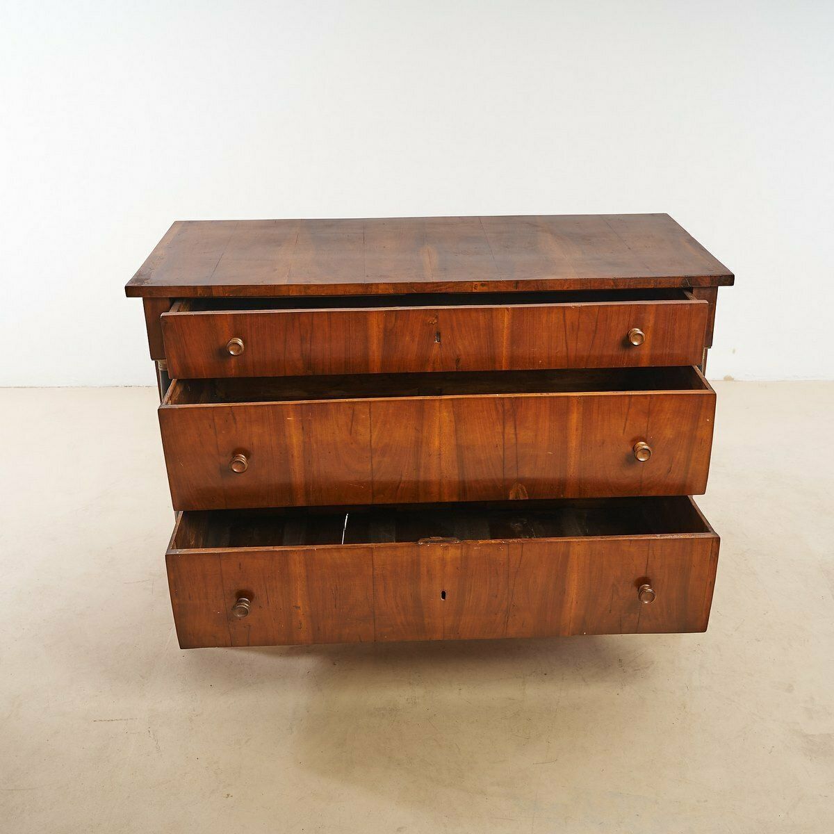 Emilian Empire Chest Of Walnut Slabed photo for sale