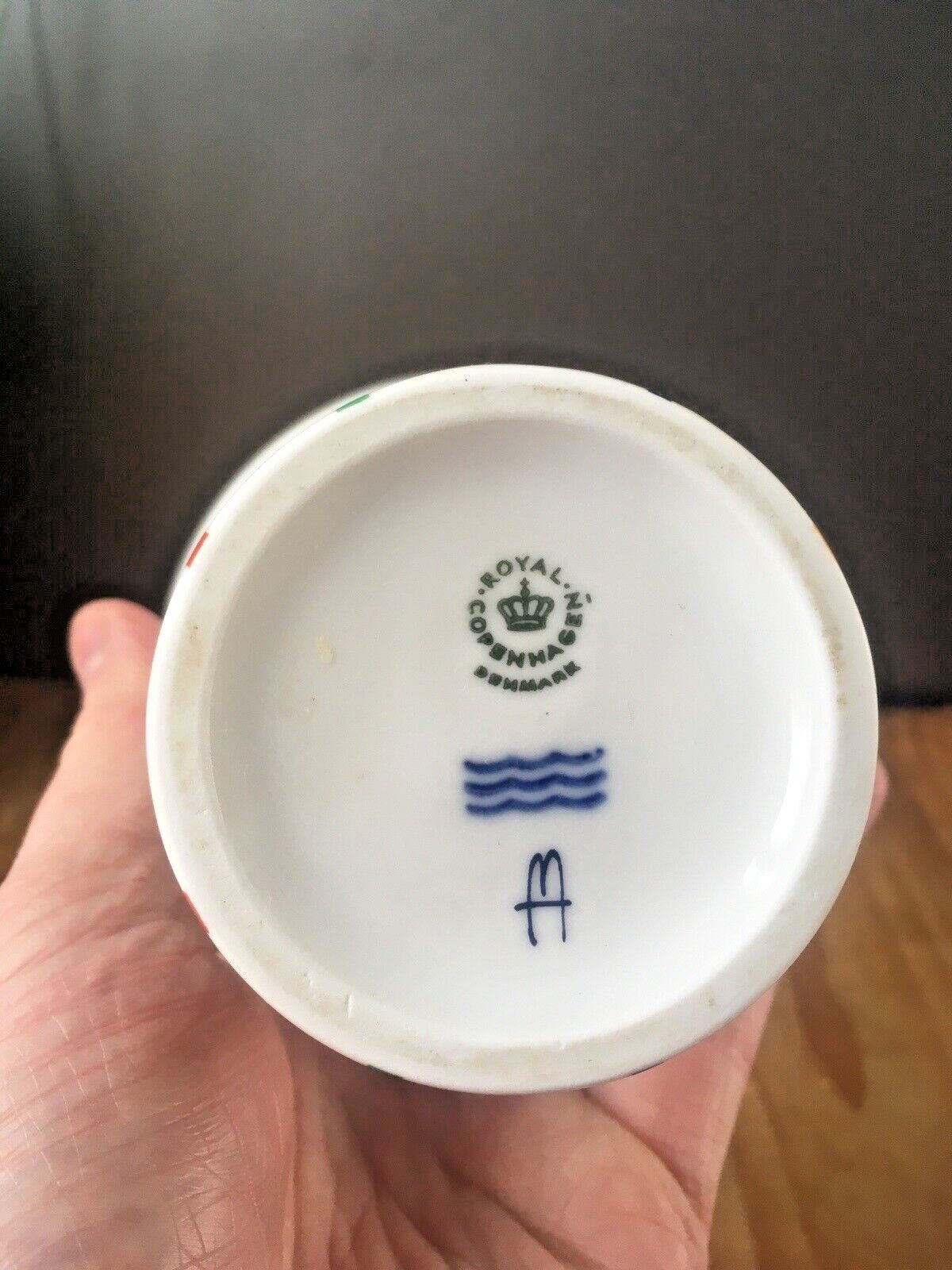 photo furniture Retro 1981 Danish Royal Copenhagen Annual Candle Holder Striped Candlestick Mcm