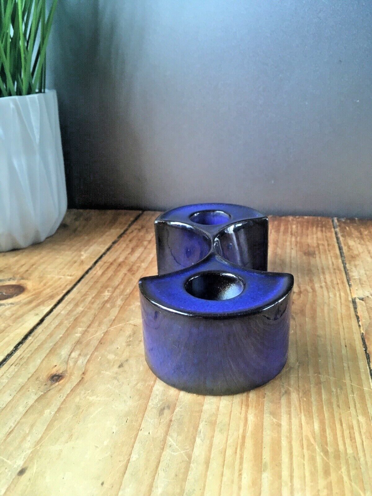 Rare Mid Century Modern 60's Cari Zalloni Steuler Keramik Twin Candlestick Candle Holder 270 photo vinterior
