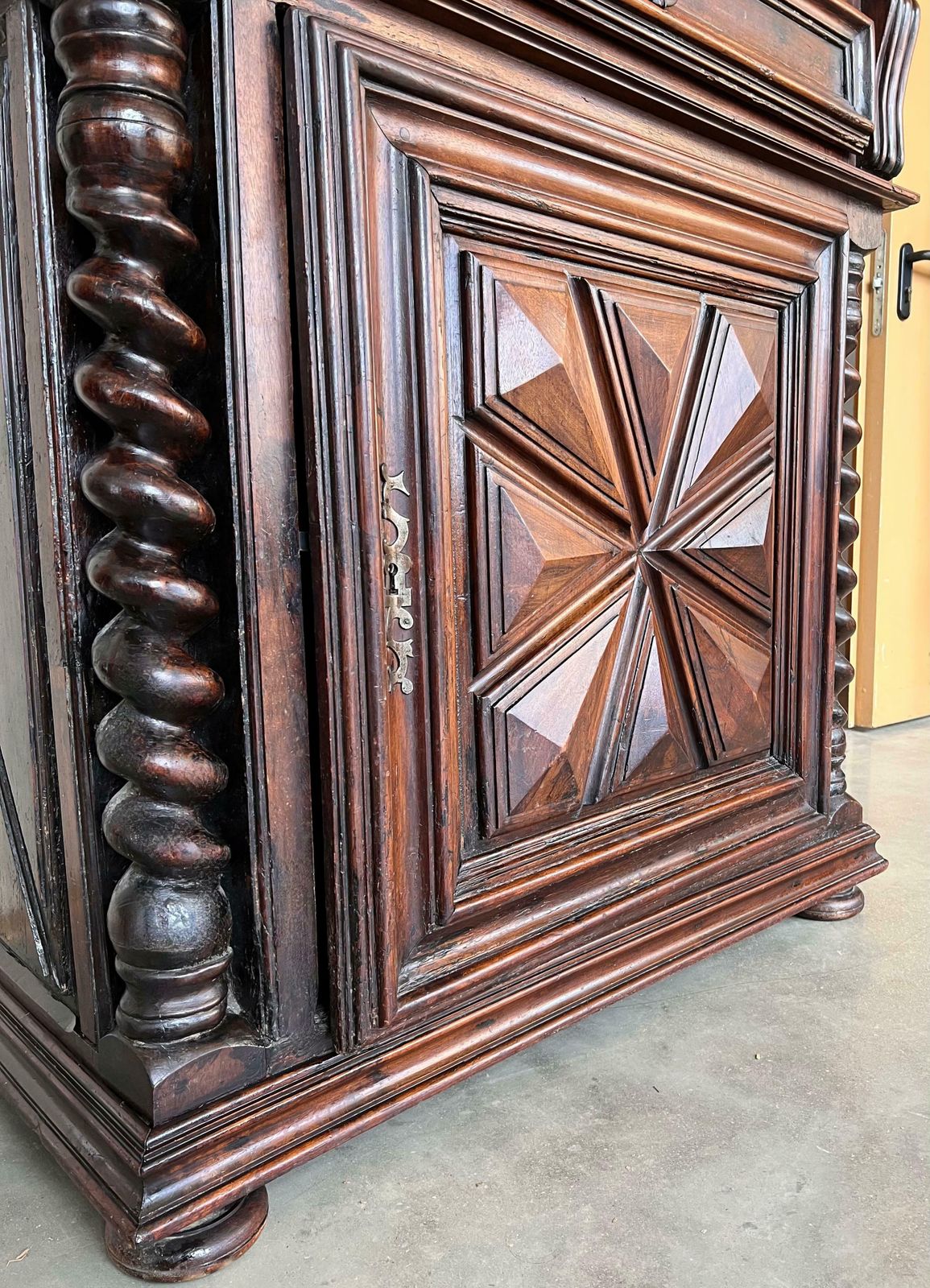 photo buy Antique 18th Century Oak Dutch Baroque Cushion Cabinet