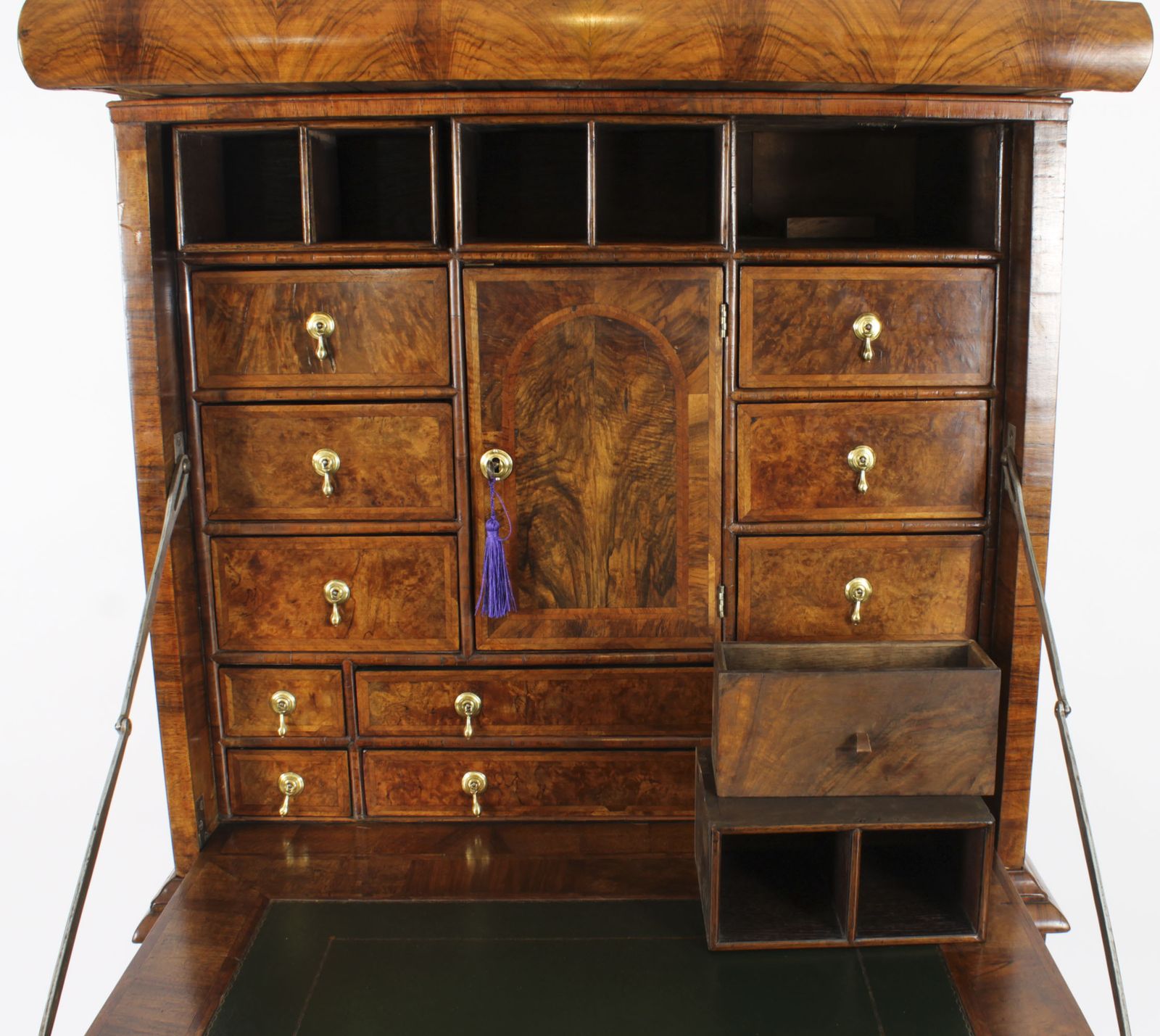 9750.0 Antique Queen Anne Walnut Secretaire Chest / Escritoire, Circa 1710 18th C photo