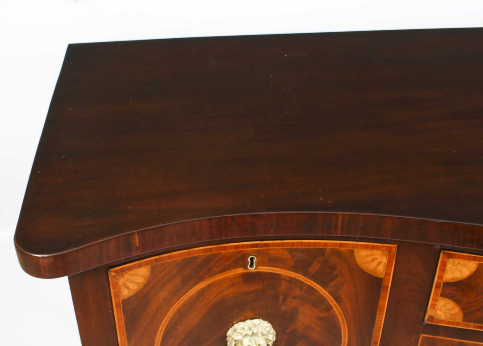 Antique George III Flame Mahogany Serpentine Sideboard 18th Century photo for sale