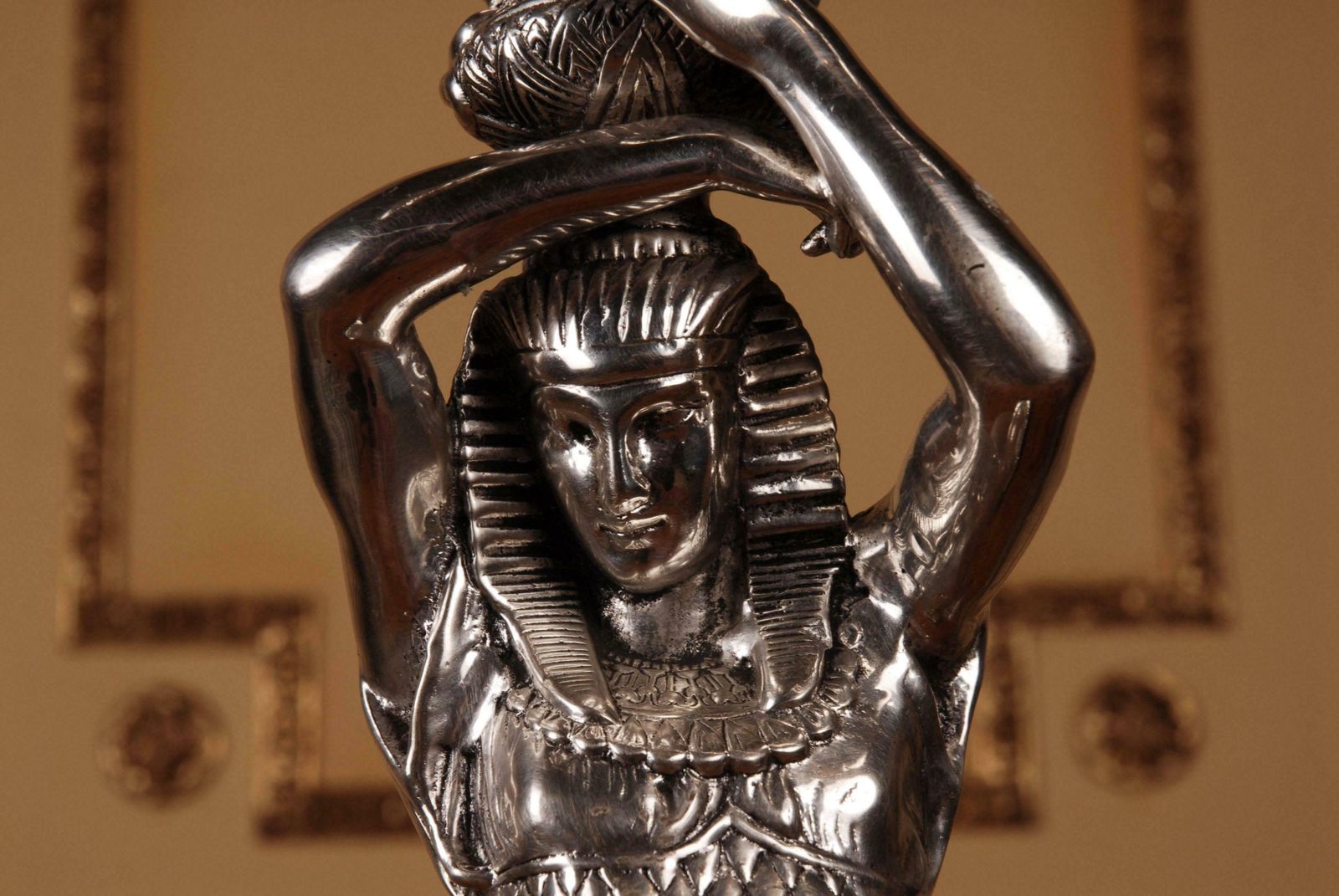 20th Century Empire Style Bronze Figure Formed Candelabra photo vinterior