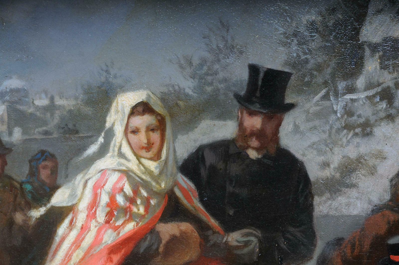 photo furniture Oil Painting Ice Skating Of A Princess, Germany, 19th Century
