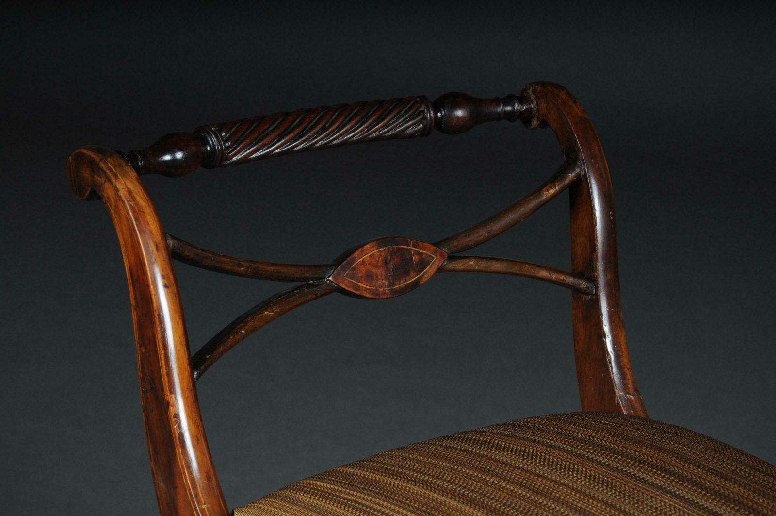 Antique Biedermeier Empire Gondola / Stool, Circa 1820, Horsehair photo Furniture