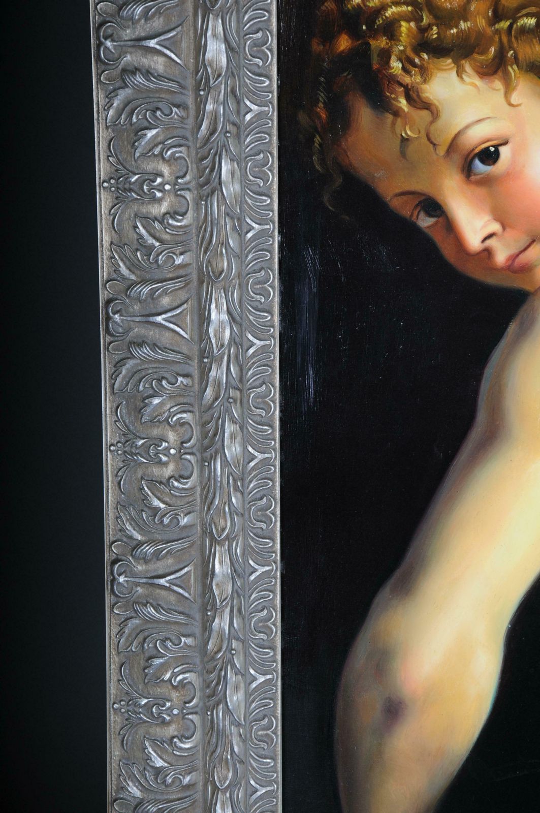 Monumental Oil Painting F. Mazzola, Called Parmigianino   Bow Carving Amor, Rare photo 6863.0