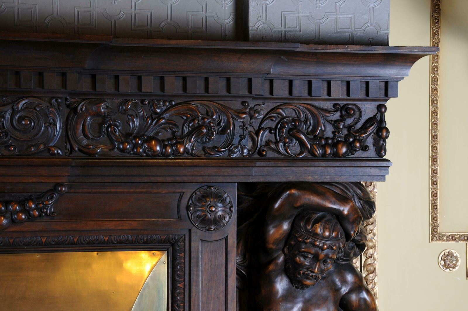 photo furniture Monumental Figures Fireplace Neo Renaissance 19th Century Walnut