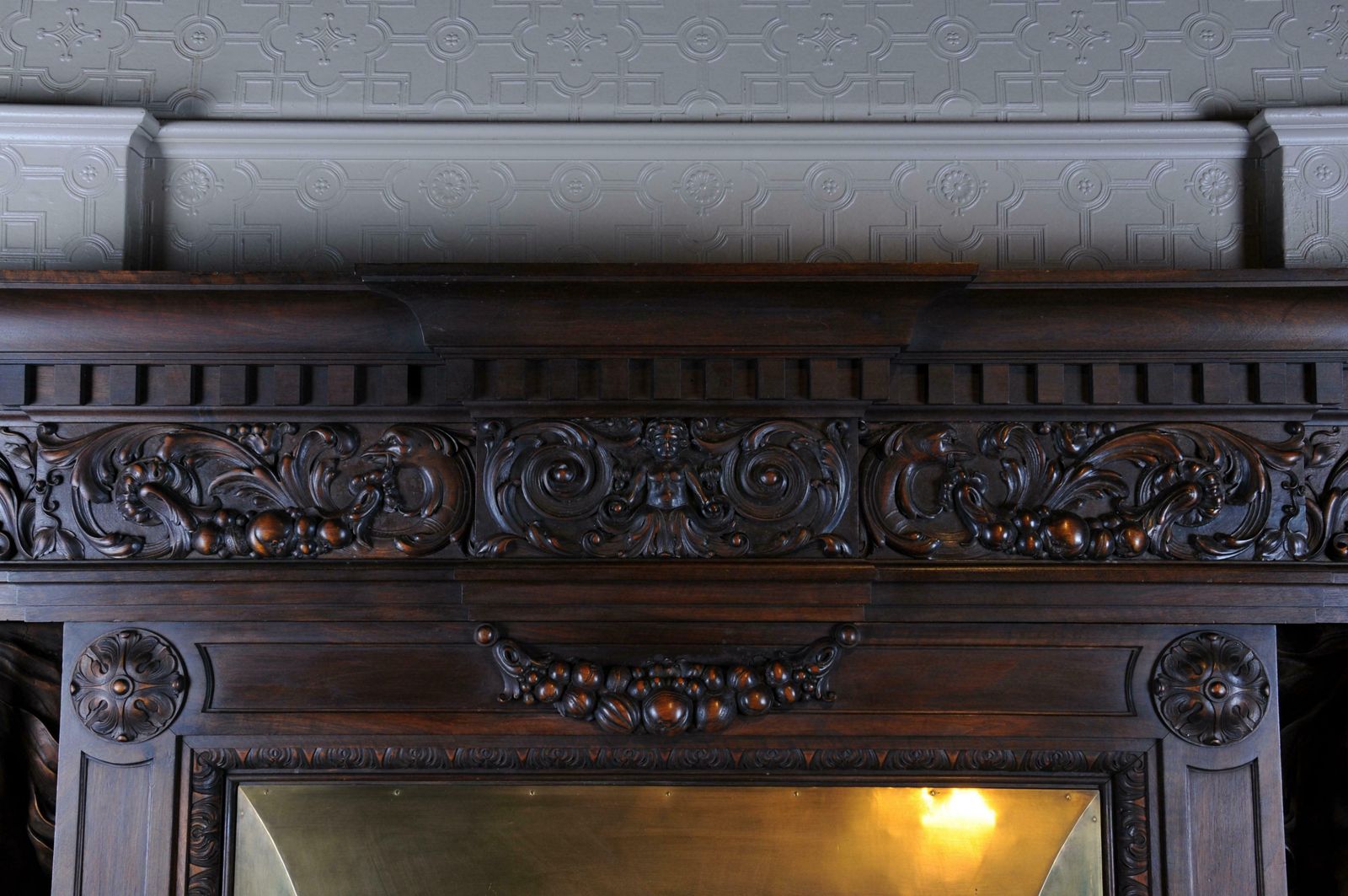 photo for sale Monumental Figures Fireplace Neo Renaissance 19th Century Walnut