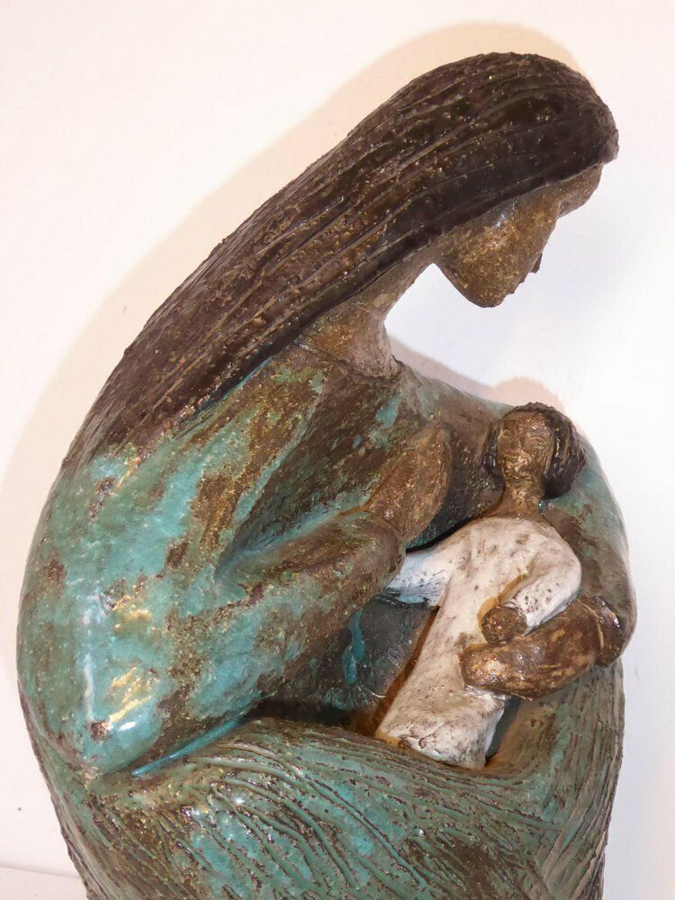 Large Ceramic Art Sculpture By Odette Dijeux For Namur, Belgium, 1950s photo buy
