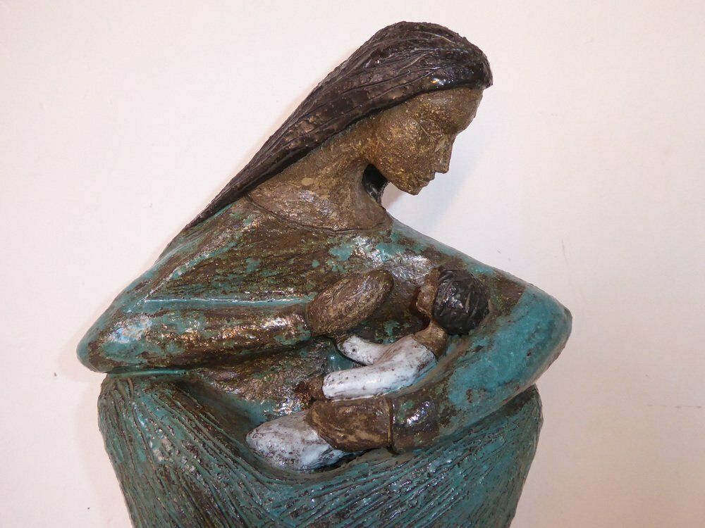 photo for sale Large Ceramic Art Sculpture By Odette Dijeux For Namur, Belgium, 1950s