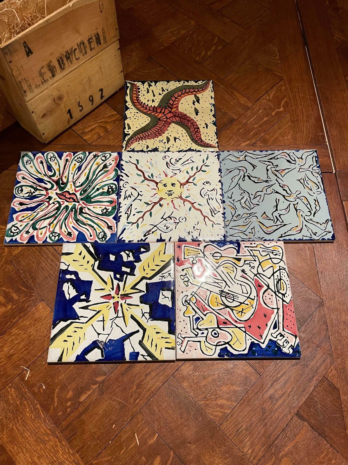 Salvador Dali “La Suite Catalane” Set Of 6 Dali Tiles, 1954 photo furniture