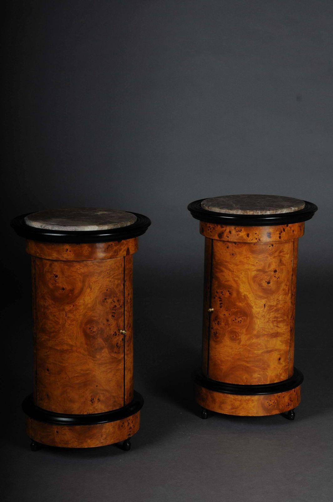 Tonneau, Bar Cabinet, Side Table In Biedermeier Maple Root photo for sale