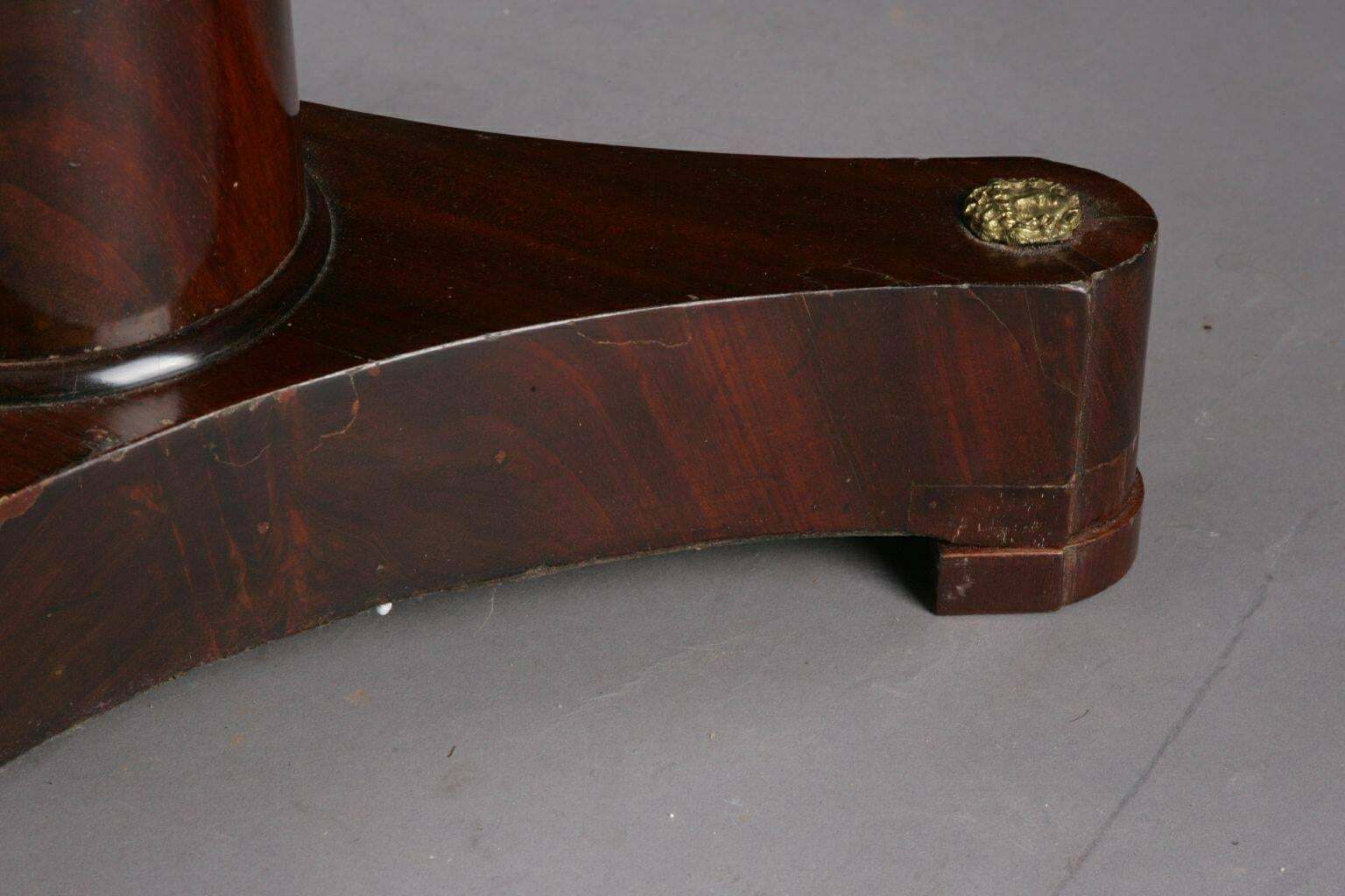 19th Century Empire France Lyra Shaped Curly Legs Side Tables, Circa 1815 photo vintage