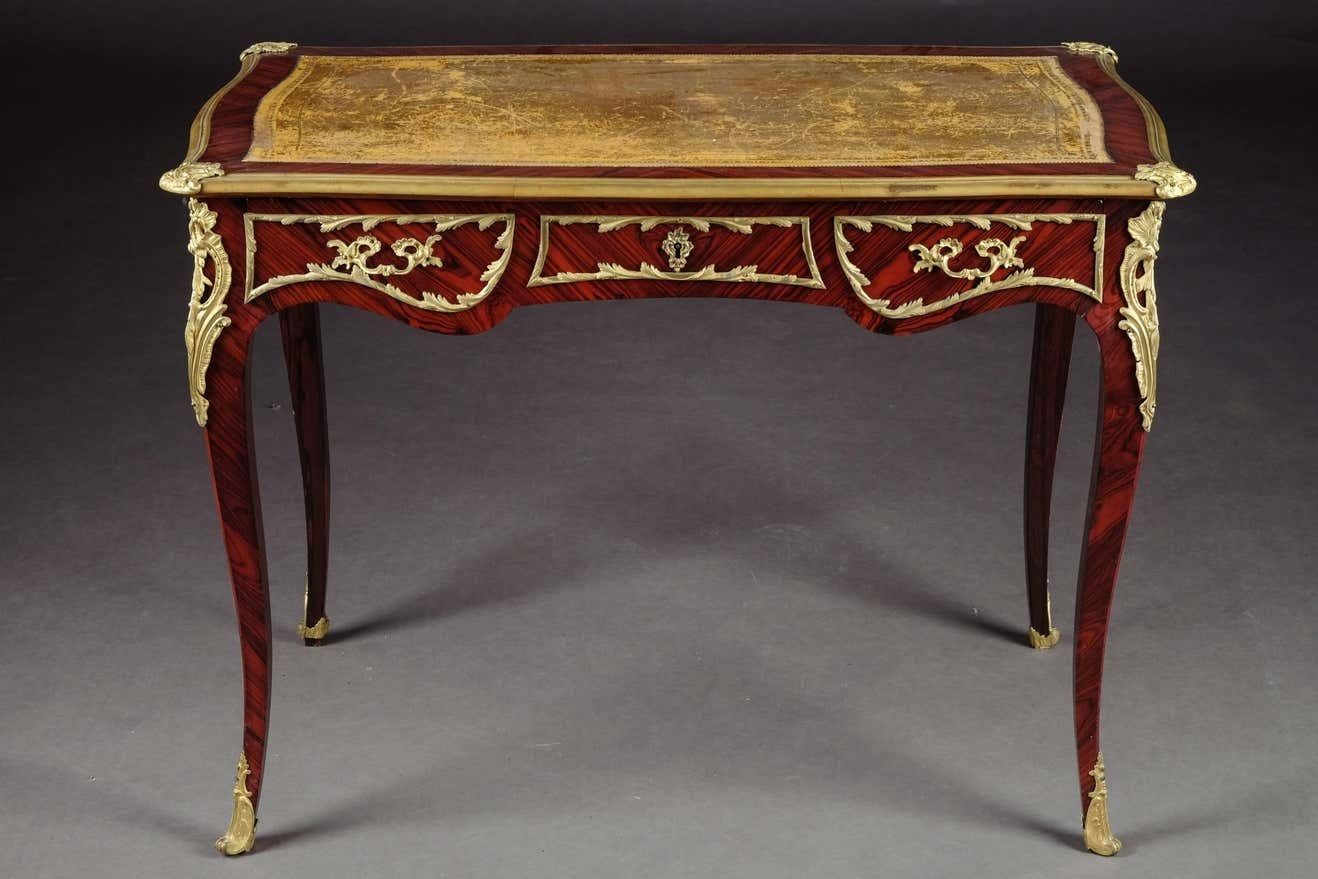 19th Century Napoleon III Ladies Bureau Plat Desk photo furniture