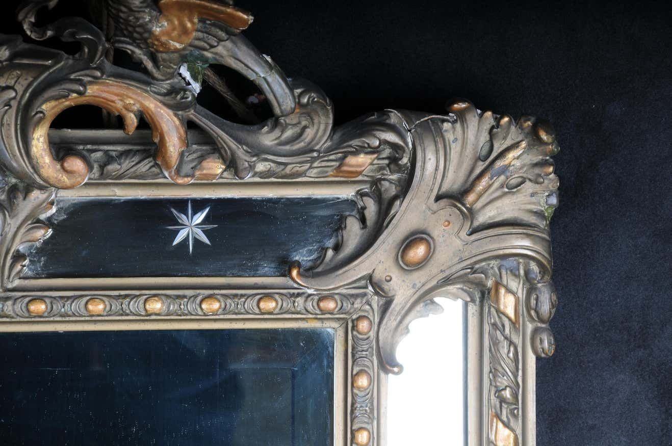 19th Century Antique Historicism Mirror, Around 1870, Gilded photo buy