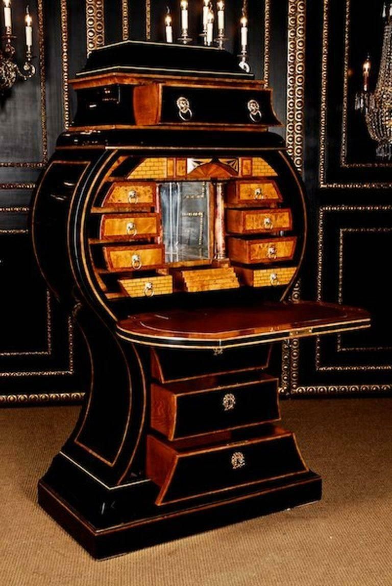 20th Century Vienna Biedermeier Lyre Secretaire photo Furniture