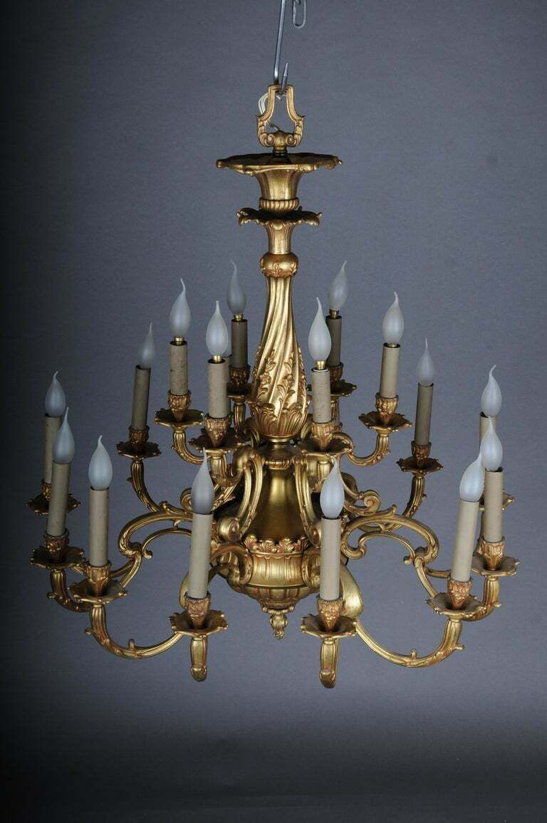 19th Century Ceiling Chandelier France Around 1890 Gold Bronze photo furniture