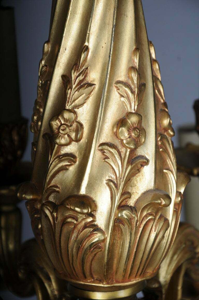 19th Century Ceiling Chandelier France Around 1890 Gold Bronze photo buy