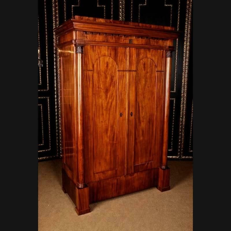 19th Century Biedermeier Style Mahogany Armoire photo furniture