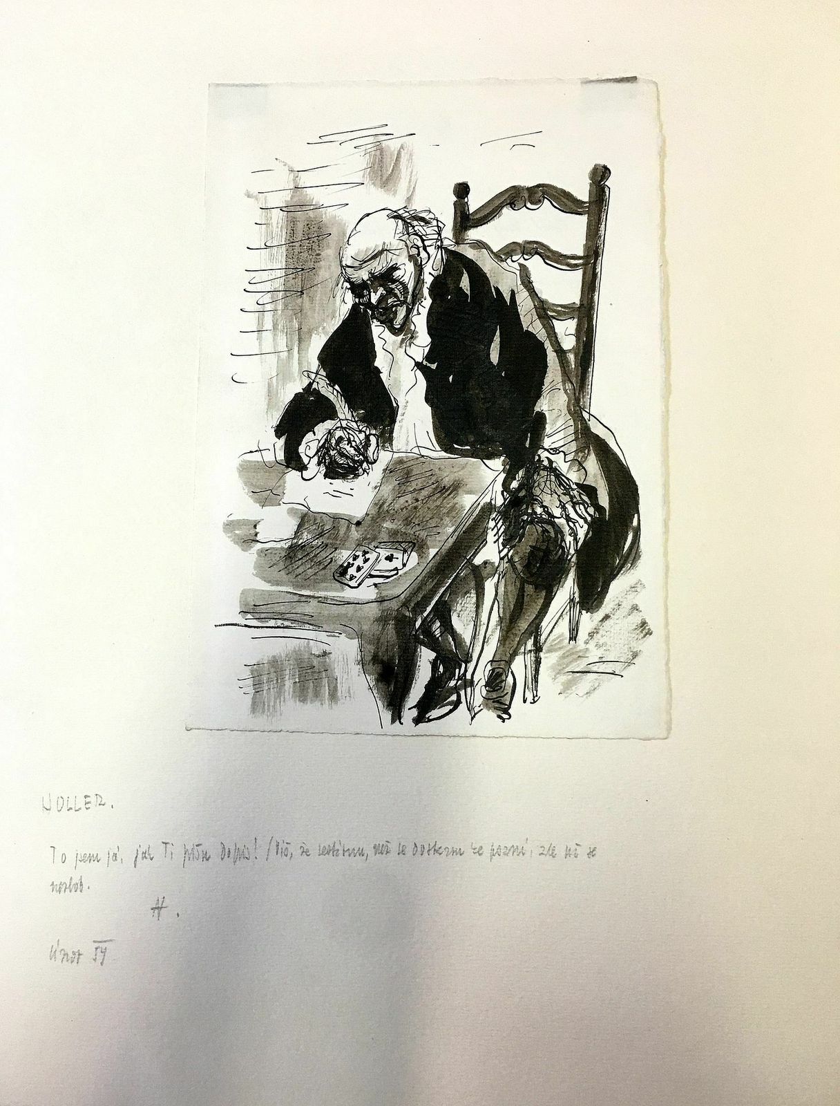 Drawing "That's Me" Josef Holler (1903–1982) photo furniture