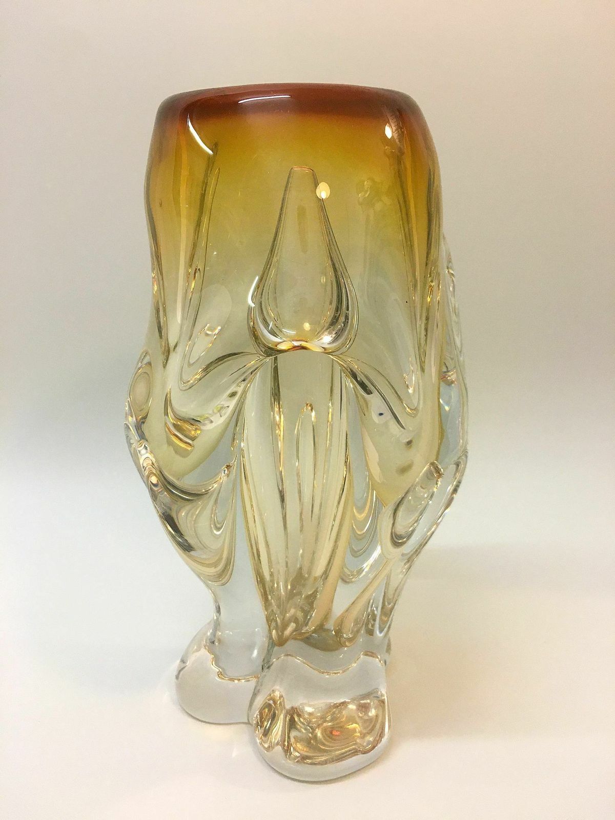 Beautiful Vase/ Free Hand Blown/ Bohuslav Beránek