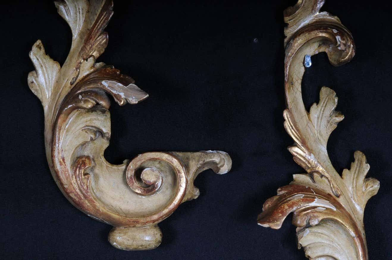 18th Century Baroque Ornamental Elements Gilded Wood photo for sale