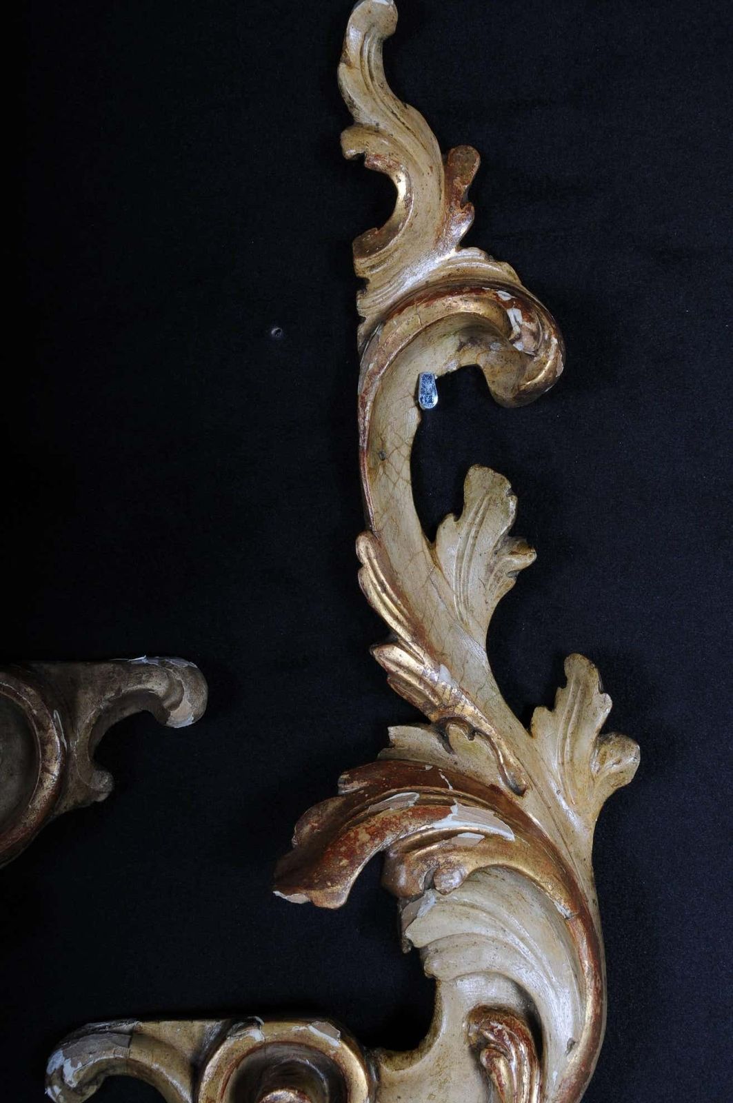 18th Century Baroque Ornamental Elements Gilded Wood photo vintage