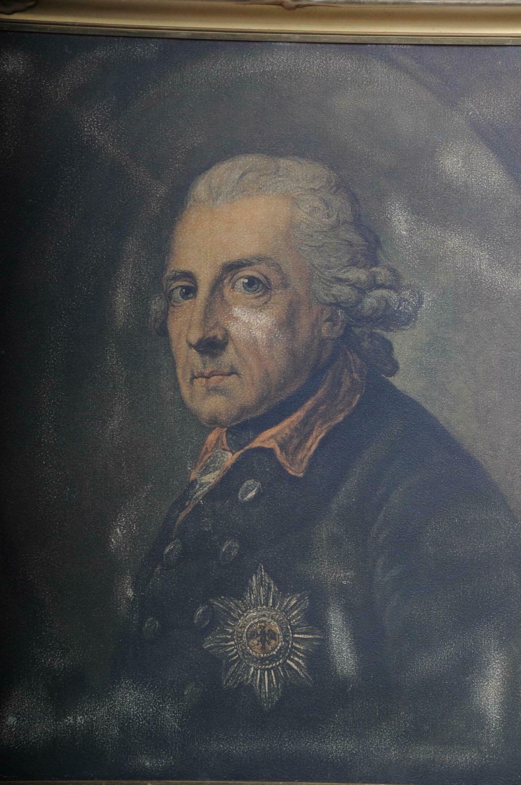 Old Painting Portrait Of Fridrich II The Great 20th Century After A Graff photo furniture